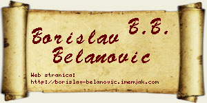 Borislav Belanović vizit kartica
